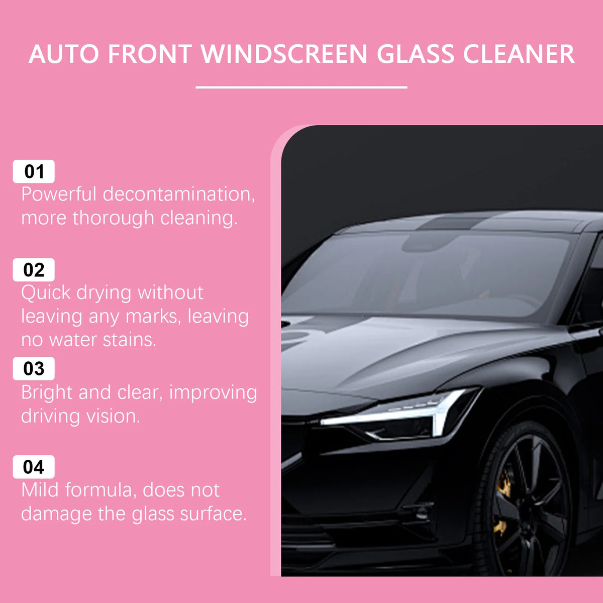 RAYHONG 100ml Car Glass Cleaner – Streak-Free Oil Film Remover Car Glass Cleaner Qst