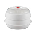Microwave Food Steamer Heat-Resistant Plastic Steaming Tray Set Microwave Steamer Set Qme 2st floor white