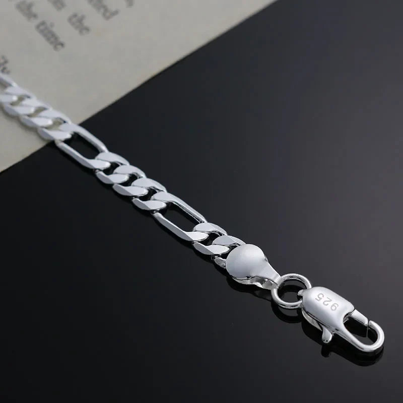 925 Sterling Silver Fine Chain Bracelet for Women Sterling Silver Bracelet Qme