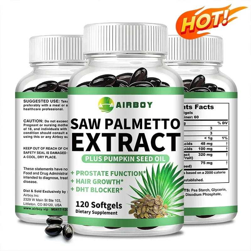 Saw Palmetto Capsules – Prostate, Urinary & Hair Growth Support Herbal Supplement Qst