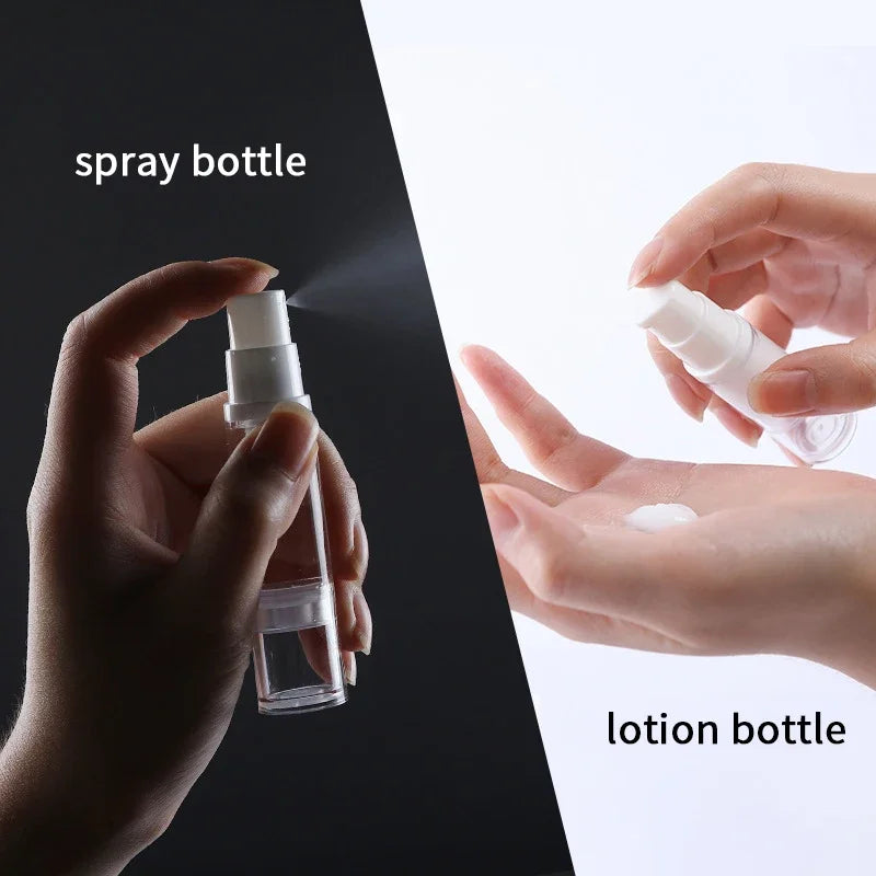 Mini Vacuum Press Bottle – Refillable Portable Lotion Spray Travel Cosmetic Bottle Qme