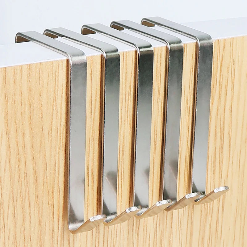 Over-the-Door Hooks Stainless Steel – 5/10 Pack Organizer Over-Door Hooks Qst