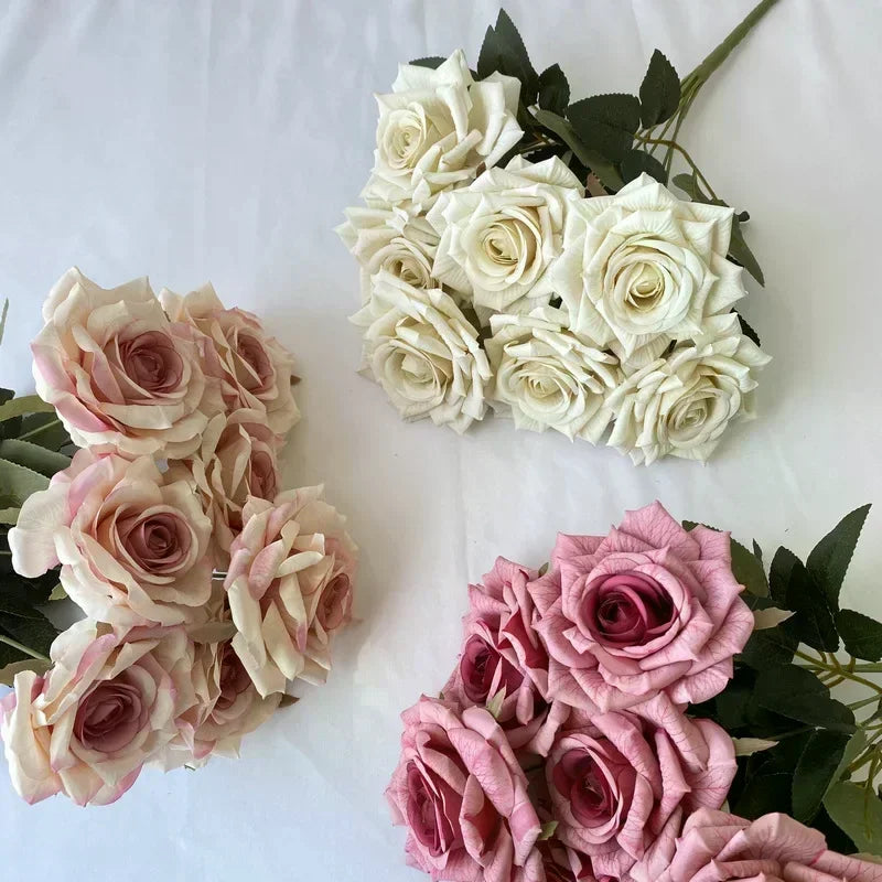 Silk Rose Artificial Flowers – Wedding & Home Decor, 16 Colors Artificial Flower Qme