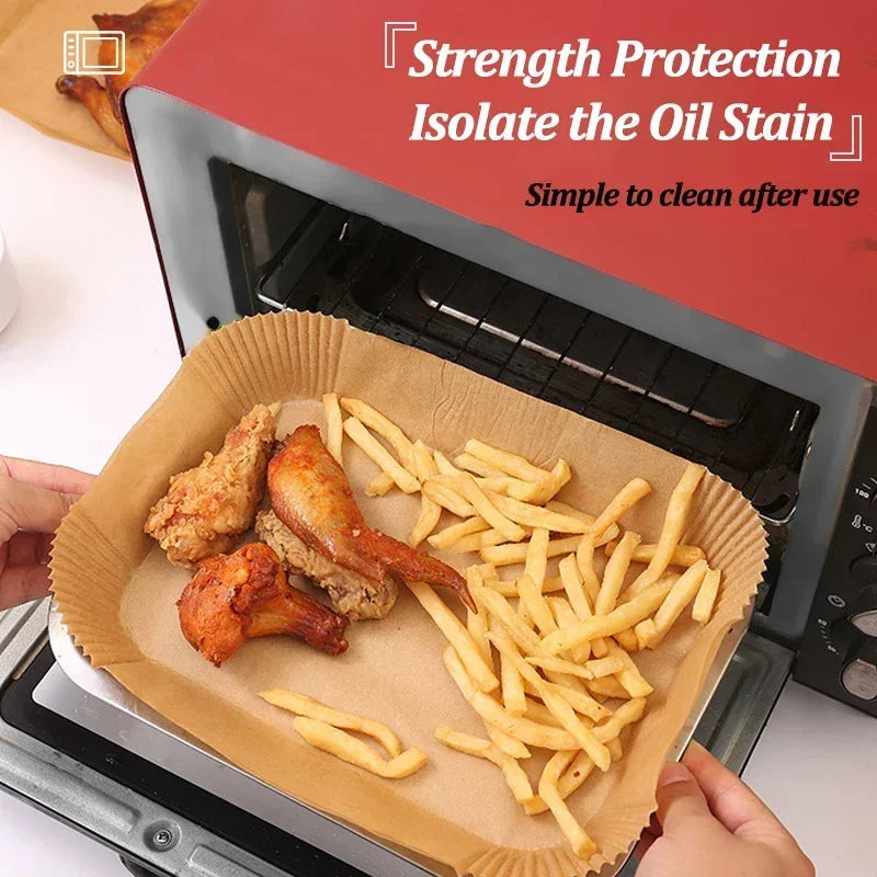 Disposable Non-Stick Air Fryer Liner Paper – Oil-Proof & Waterproof Air Fryer Liner Qme
