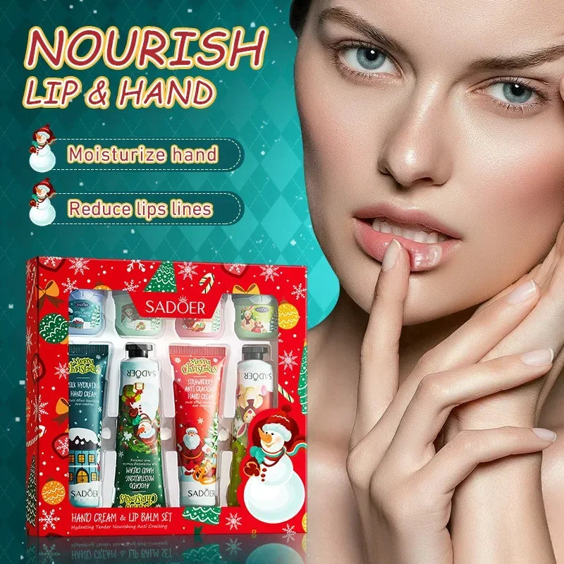 Christmas Moisturizing Hand Cream & Lip Balm Gift Set | Qme Hand & Lip Care Set Qme Default Title
