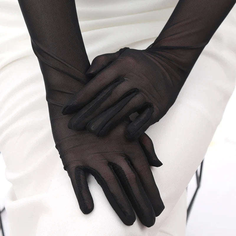Women's Ultra-Thin Transparent UV Driving Gloves | 55cm Driving Gloves Qme