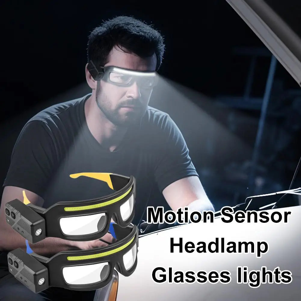 Rechargeable LED Headlamp Glasses | Hands-Free Detachable Light LED Headlamp Glasses Qme