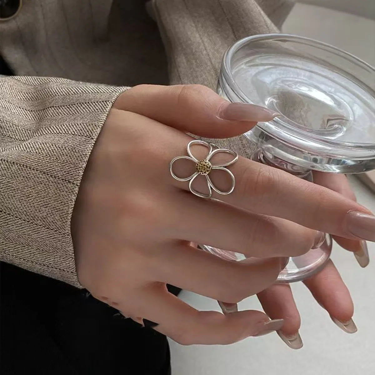 Women's Minimalist Handmade Charm Ring | Couple Jewelry Fashion Ring Qme