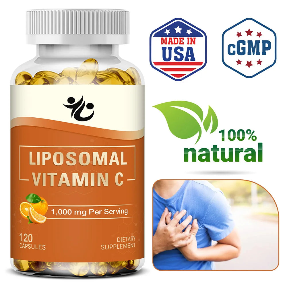 Liposomal Vitamin C 1000mg Capsules – High Absorption Antioxidant Vitamin C Supplement Qst