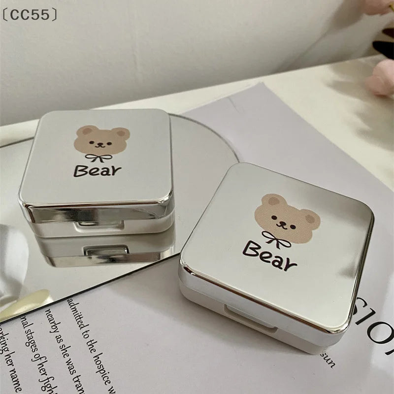 Silver Bear Contact Lens Case – Portable Companion Kit Contact Lens Case Qst