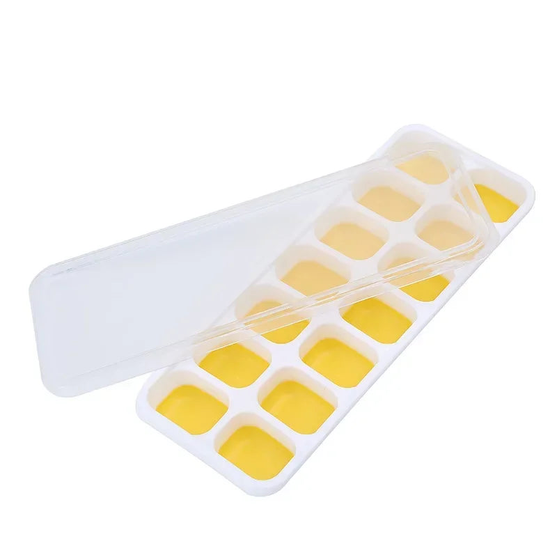 Silicone Ice Cube Trays with Lids, Set of 2 – Reusable Silicone Ice Cube Tray Qme YELLOW 2pcs