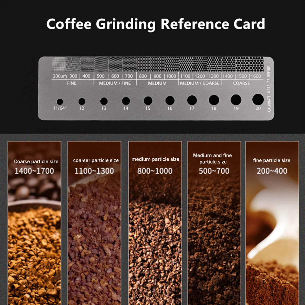 Coffee Grind Size Reference Card – Brewing Comparison Guide Coffee Accessory Qst