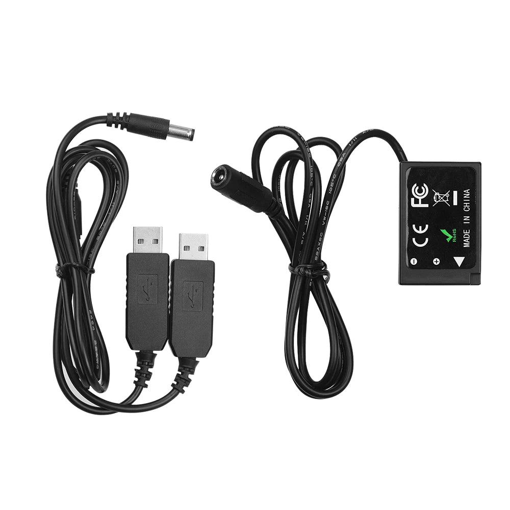 DR-E17 Dummy Battery DC Coupler – Dual USB for Canon LP-E17 Camera Power Coupler Qst