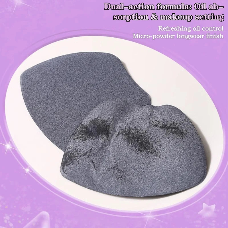 Oil Blotting Paper Set 100 Sheets with Mirror & Powder Puff Oil Blotting Paper Set Qst
