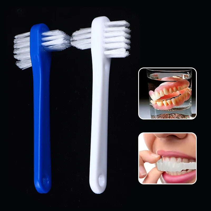 10-Pack Retainer & Denture Cleaning Brush – Double-Sided Denture Cleaning Brush Qst