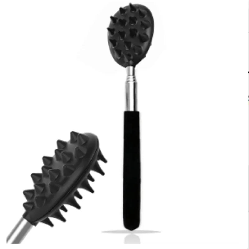 Cactus Retractable Back Scratcher – Stainless Steel Long Stick Retractable Back Scratcher Qme Black