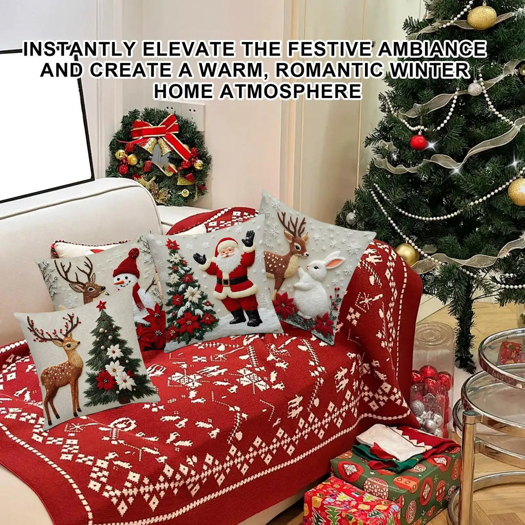 Christmas Pillow Covers – Soft Festive Cushion Cases for Sofa Christmas Pillow Cover Qme