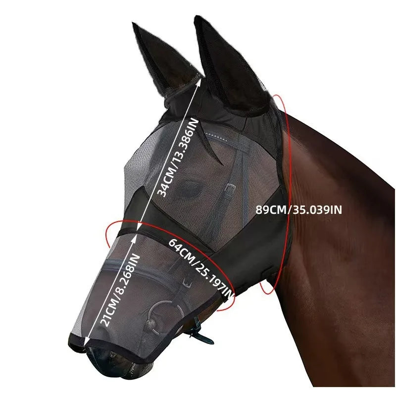 Caremaster Full Face Horse Fly Mask – Cool Breeze Mesh Horse Fly Mask Qme