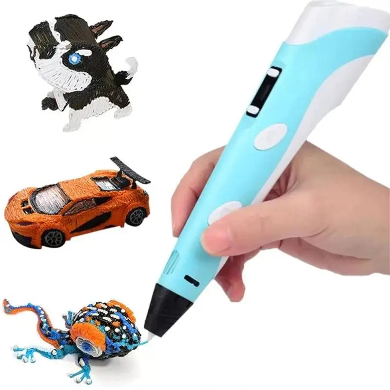 3D Printing Pen Digital Display – Doodles, Art & Crafts USB 3D Doodle Pen Qme