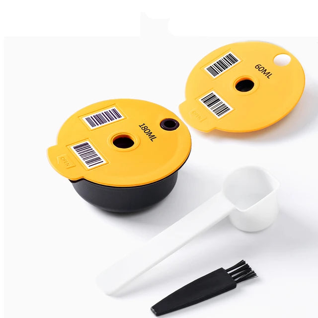 Reusable Coffee Pods for Tassimo Bosch – Refillable Capsule Kit Reusable Coffee Pods Qst 60ml with 180lid