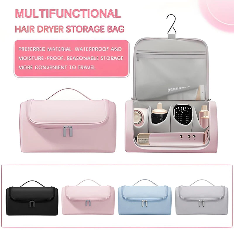 Waterproof Hair Dryer Travel Bag – PU Leather Organizer Case Hair Tool Travel Bag Qst