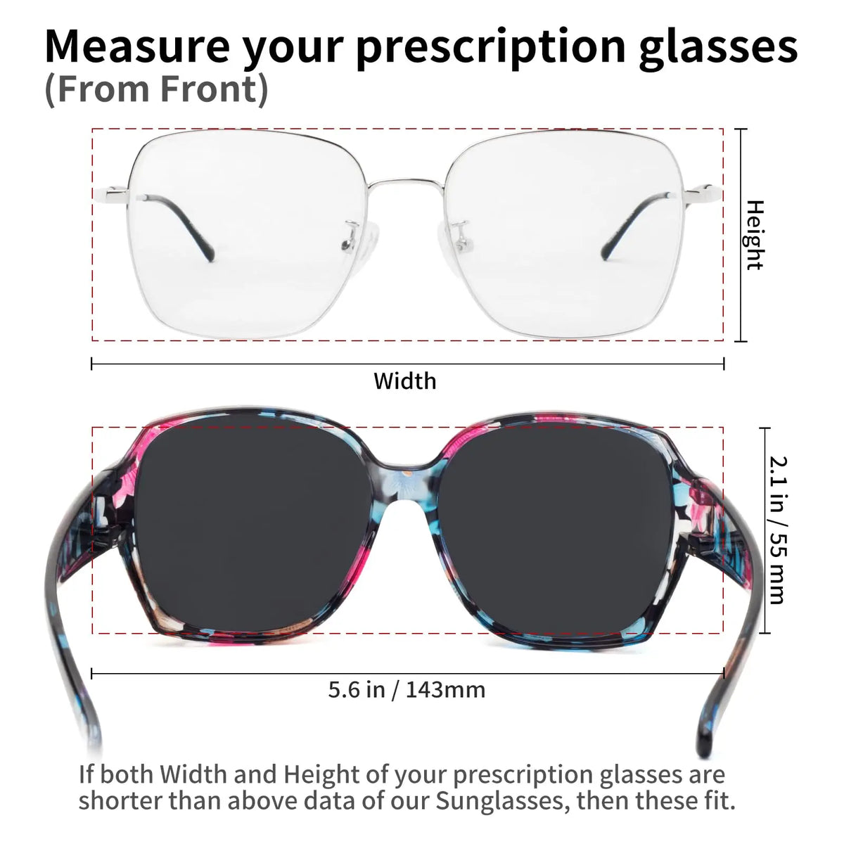 VOPHA Fit Over Glasses Sunglasses UV400 Wrap-Around Unisex Fit-Over Sunglasses Qst