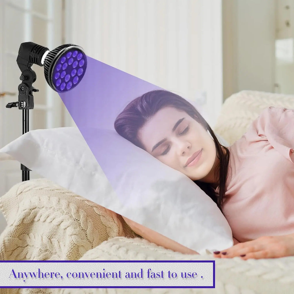 54W Purple LED Tanning Lamp 460nm – Foldable Stand & Eye Mask LED Tanning Lamp Qst