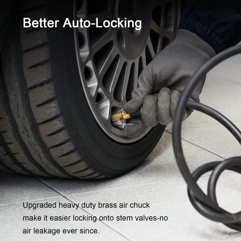 Heavy Duty Lock-On Open Flow Air Chuck with Clip for Tires Tire Inflator Chuck Qme