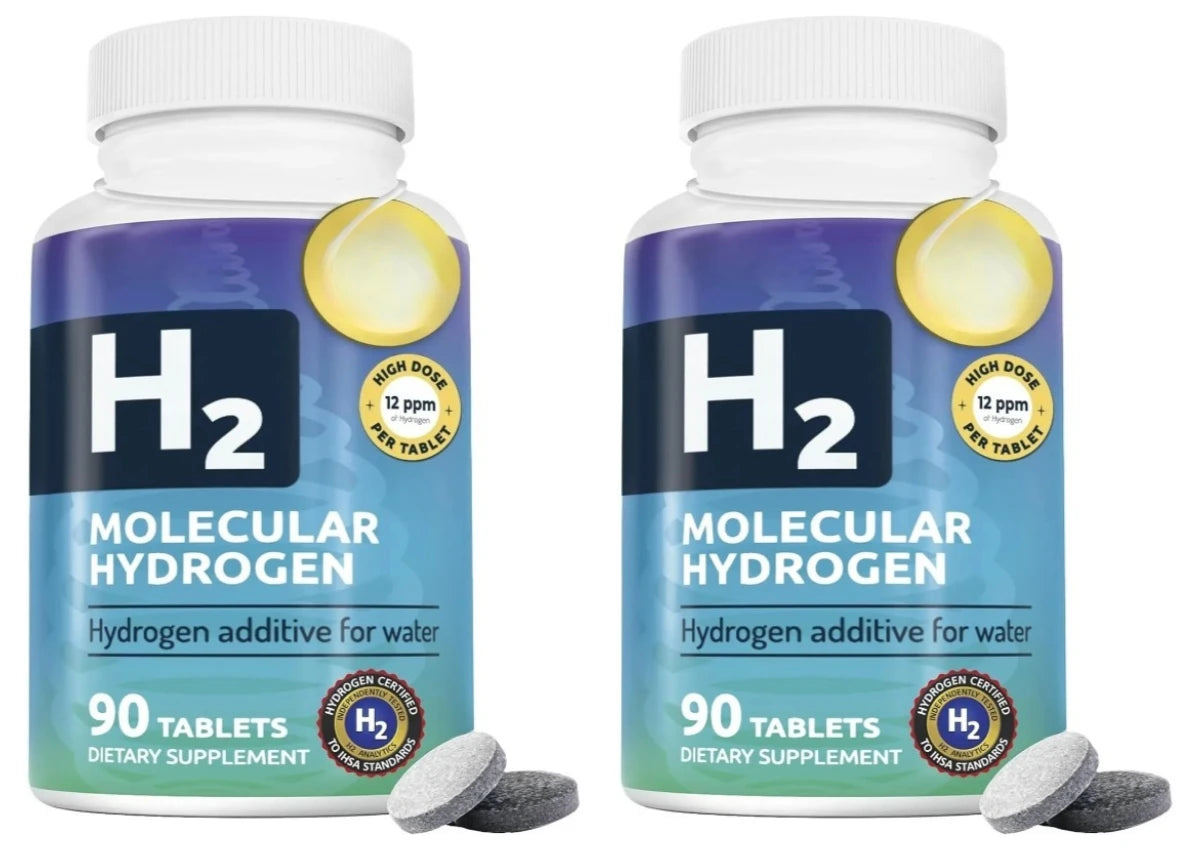 Googeer Hydrogen Water Tablets 90ct | Up to 12 PPM Molecular H2 Hydrogen Water Supplement Qst 2 bottles of 180pcs