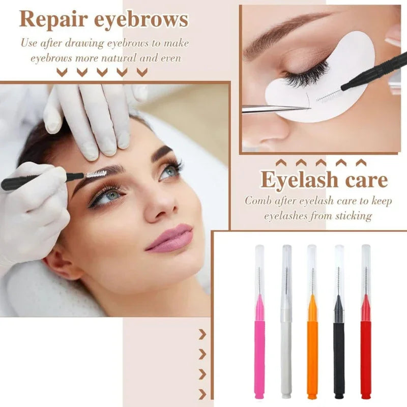 Mini Disposable Eyebrow Lifting Brushes – Bendable Spiral Spoolie Disposable Brow Brush Qme