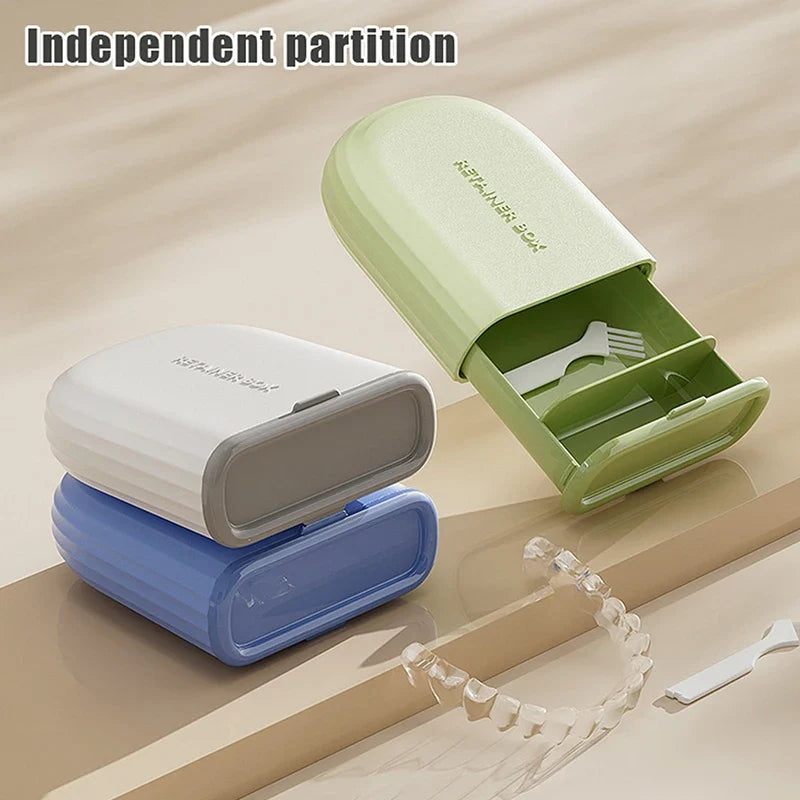 Portable Sealed Retainer & Aligner Travel Case | 3 Colors Retainer Travel Case Qme