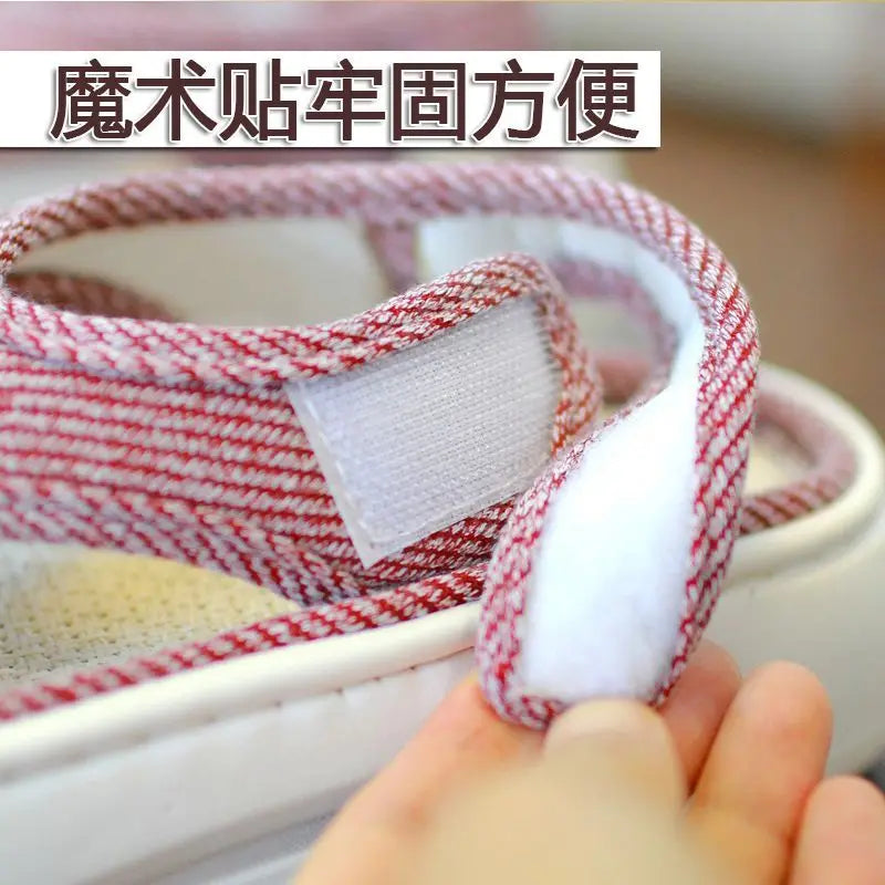 Women's Linen Slingback Sandals – Breathable Non-Slip Summer Women's Sandals Qst