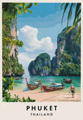 Thailand Travel Canvas Wall Art – Phuket Bangkok Landscape Poster Canvas Wall Art Qst 10 40x50cm Unframed