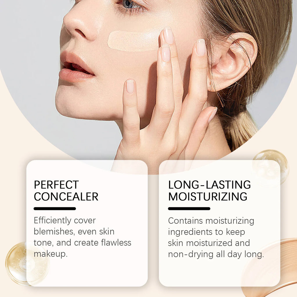 Eelhope 4-in-1 Foundation SPF 50 Full Coverage Concealer Primer Liquid Foundation Qst