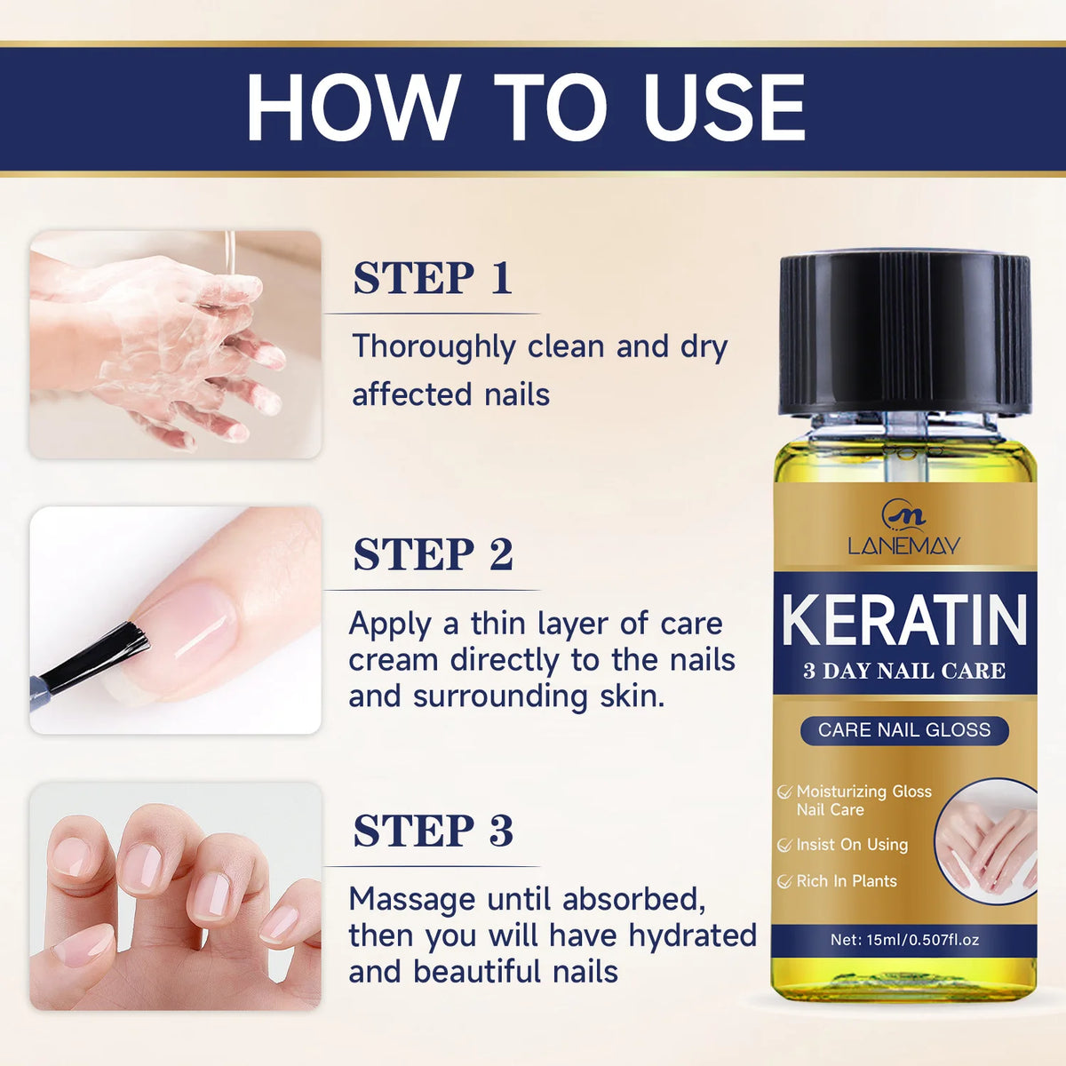 Keratin Nail Care Oil – Strengthens & Moisturizes Nails | Lanemay Nail Care Oil Qst