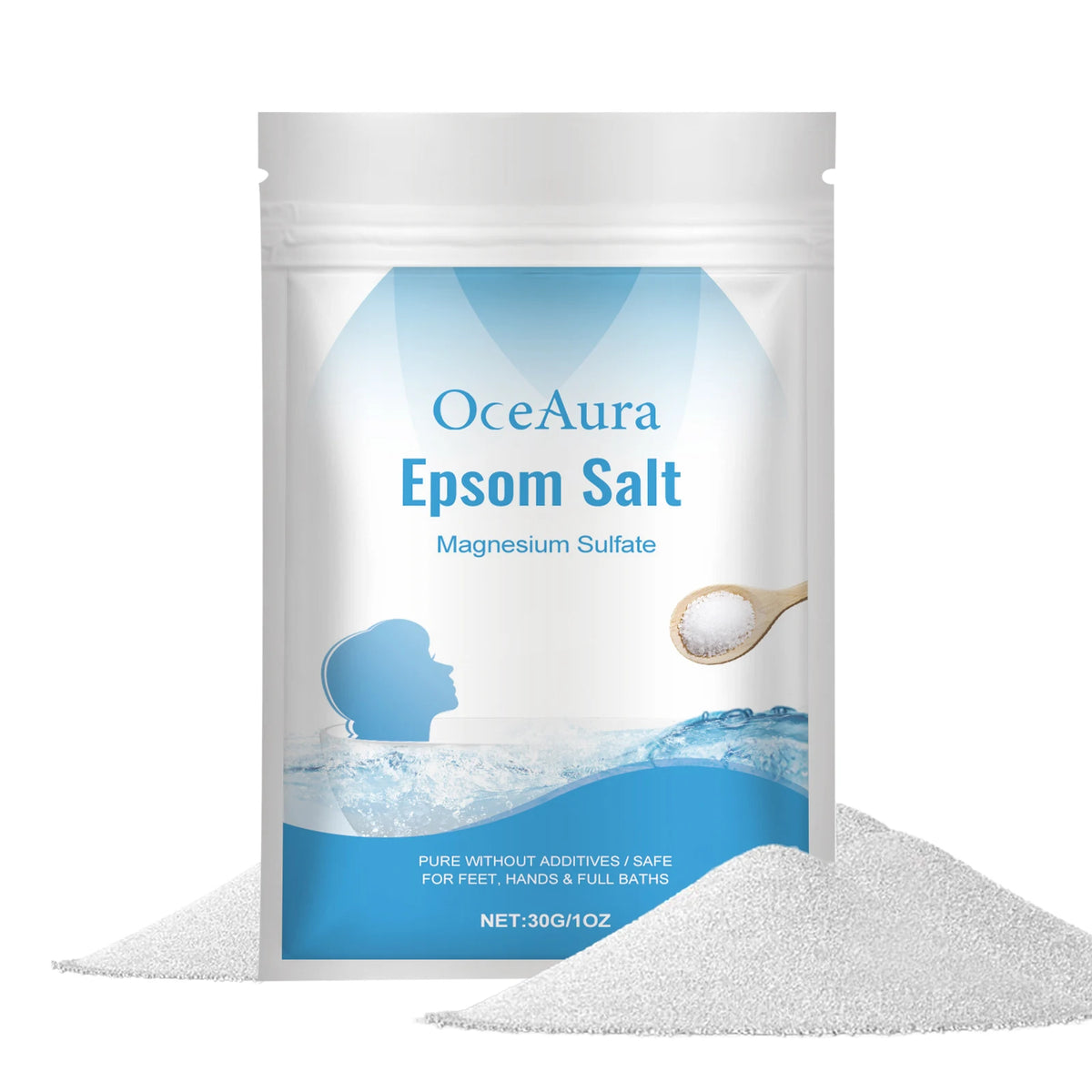OceAura Epsom Salt Bath Soak – Mineral Exfoliating Bath Salts Mineral Bath Soak Qst 1 PCS 30g