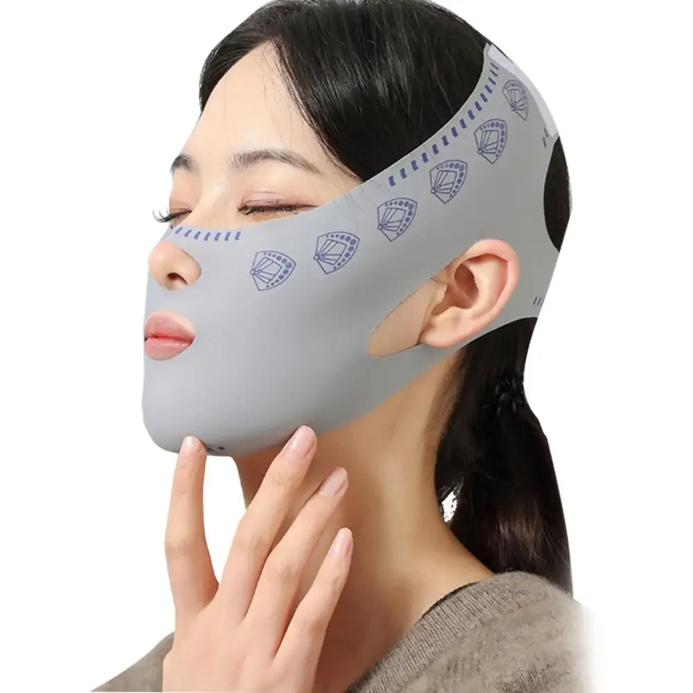 V-Shape Face Slimming Bandage Shaper – Reusable, Gray Face Slimming Shaper Qme 1pc CN