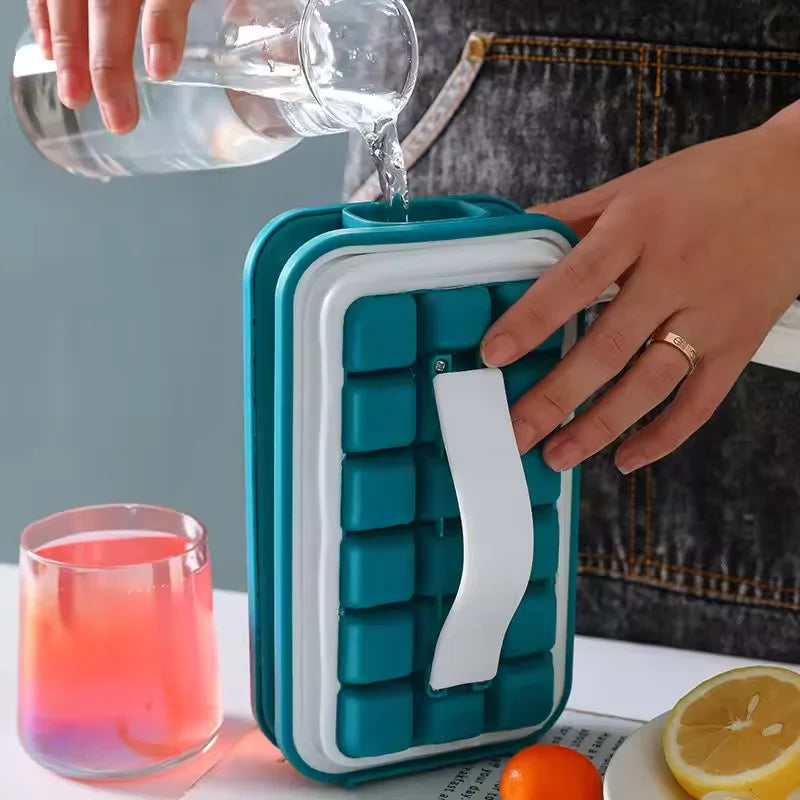 Silicone Ice Hockey Puck Mold – 2-in-1 Ice Maker & Storage Ice Cube Mold Qst