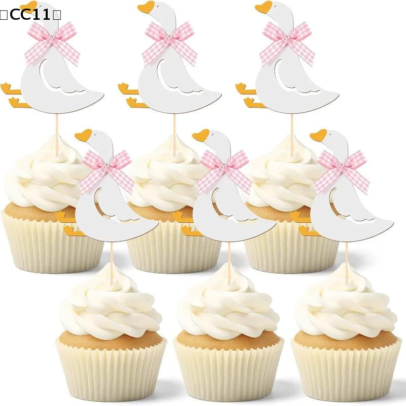 Silly Goose Birthday Cupcake Toppers – 12 Pcs Insert Cards Cupcake Toppers Qme