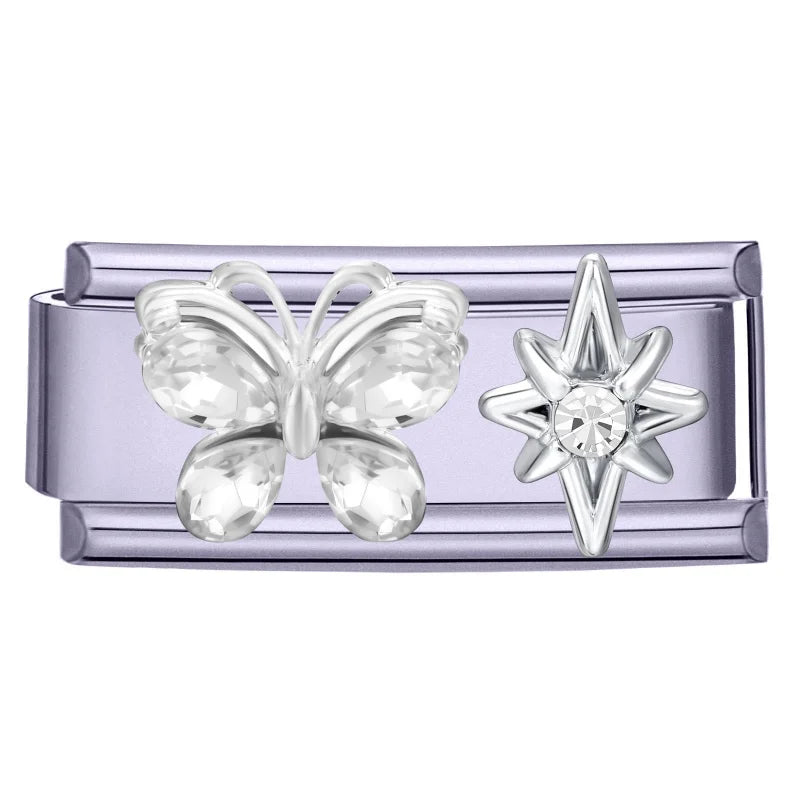 Zircon Starfish Butterfly Hand Chain Bracelet | Stainless Steel Charm Bracelet Qme Style 30