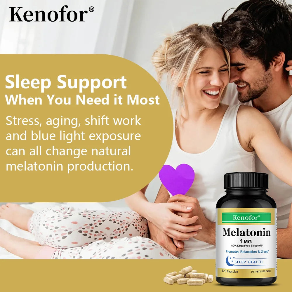 VITALXTRA Melatonin 1mg Capsules – Natural Sleep Support 120ct Melatonin Supplement Qst