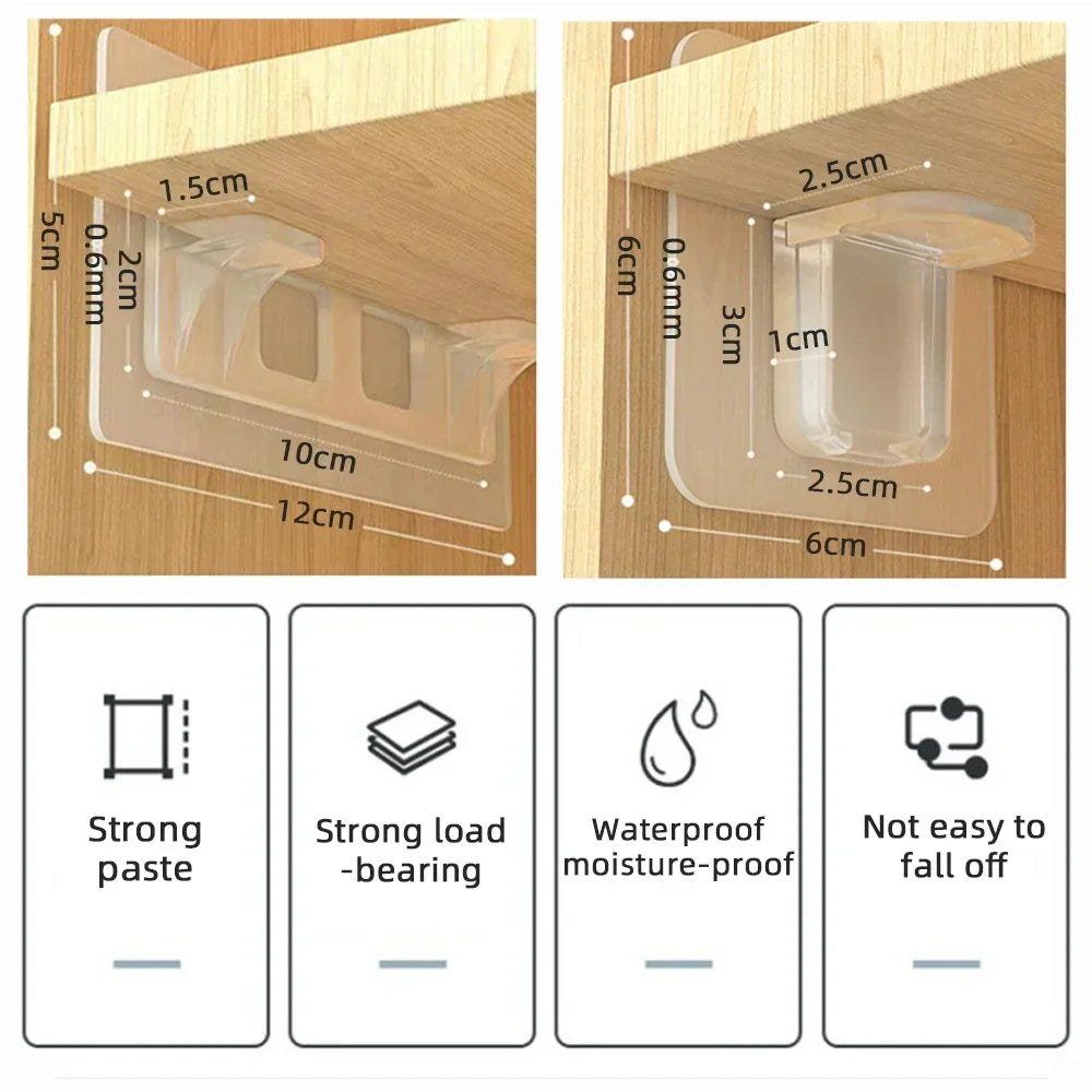 Adhesive Wall Mount Support Brackets Self-Stick Silicone Set of 2 Wall Mount Brackets Qme