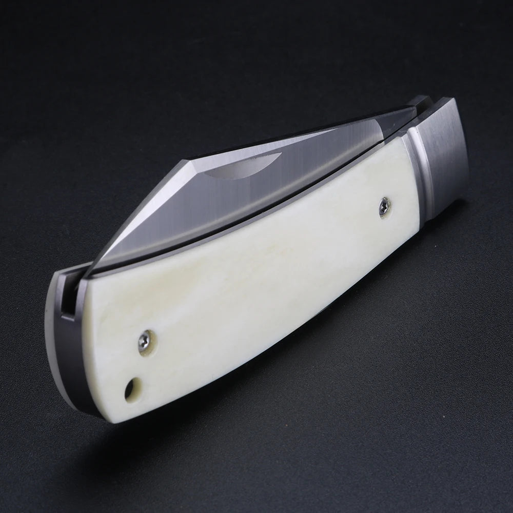 XUAN FENG D2 Steel Folding Pocket Knife – Bull Bone EDC Folding Pocket Knife Qst