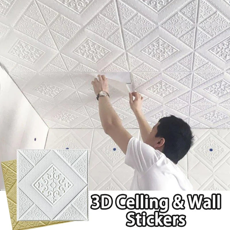 3D Foam Self-Adhesive Wall Sticker Wallpaper 70x70cm Foam Wall Sticker Qme