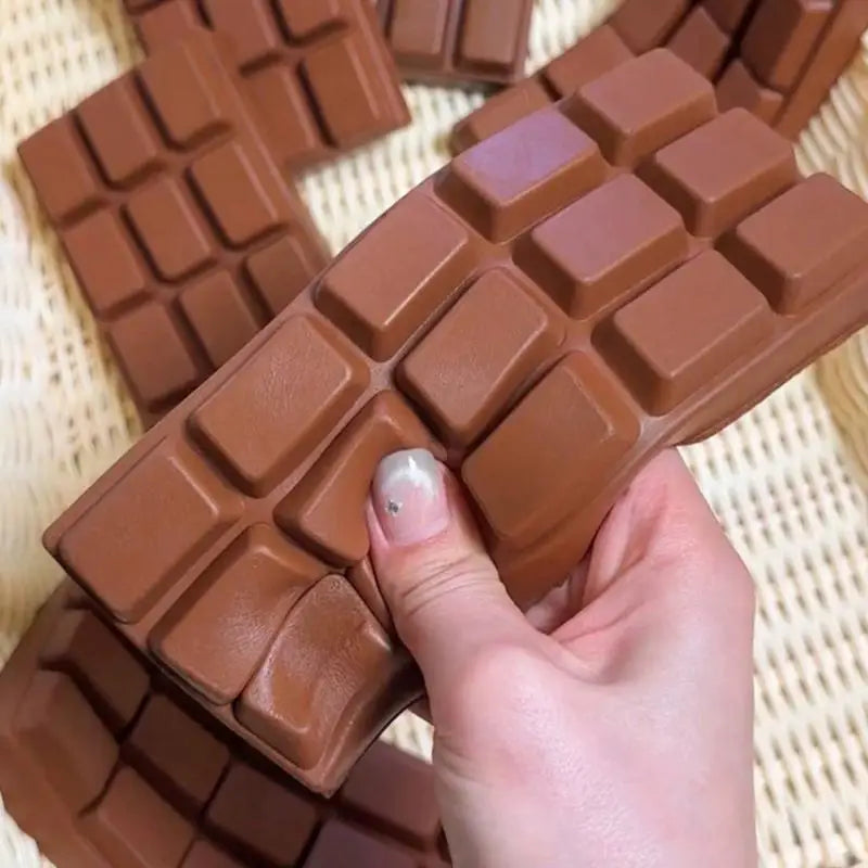 PU Squishy Chocolate Bar Slow Rising Soft Squeeze Toy Squishy Novelty Toy Qme