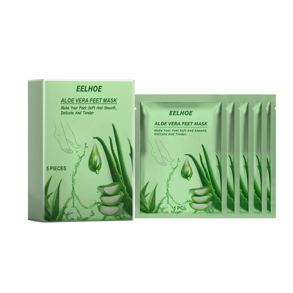 Aloe Vera Foot Mask – Moisturizing Exfoliating Foot Peel Exfoliating Foot Mask Qme 5Pcs