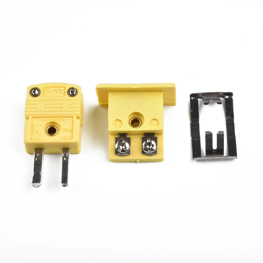 K-Type Thermocouple Mini Socket Plug Adaptor – Yellow Nylon Thermocouple Connector Qme