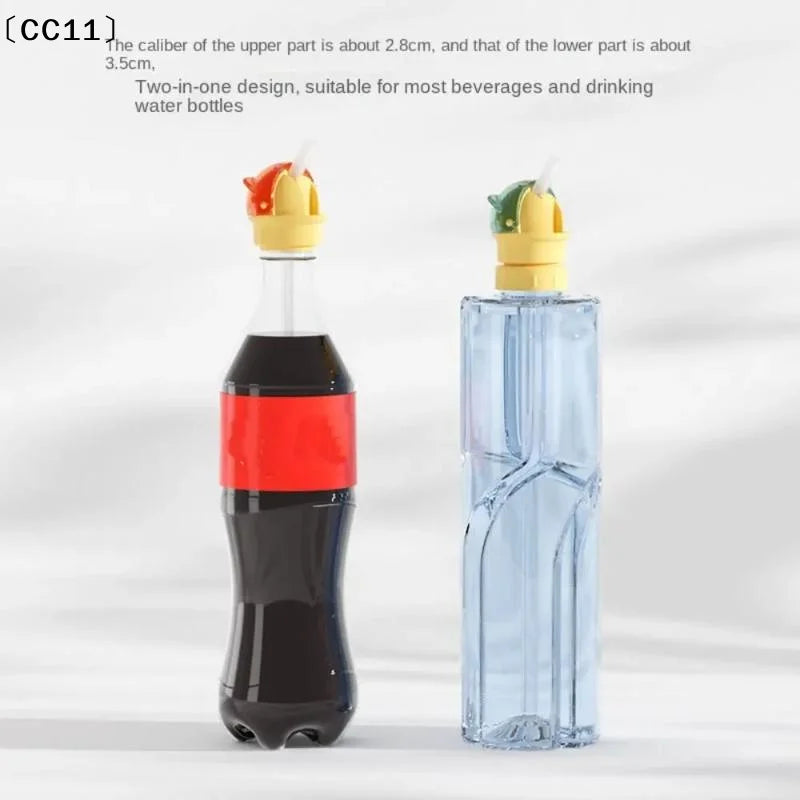 Spill-Proof Water Bottle Straw Lid with Dustproof Storage Box Bottle Lid Accessory Qme