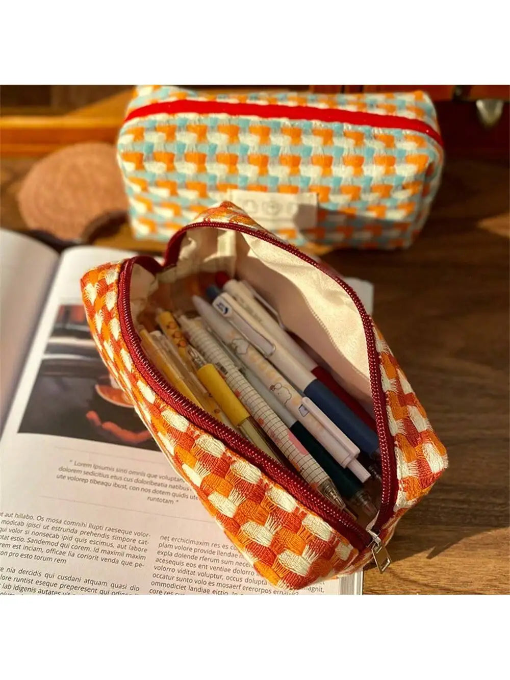Large Capacity Pencil Case Handheld Pouch | Stationery & Cosmetics Pencil Case Pouch Qme