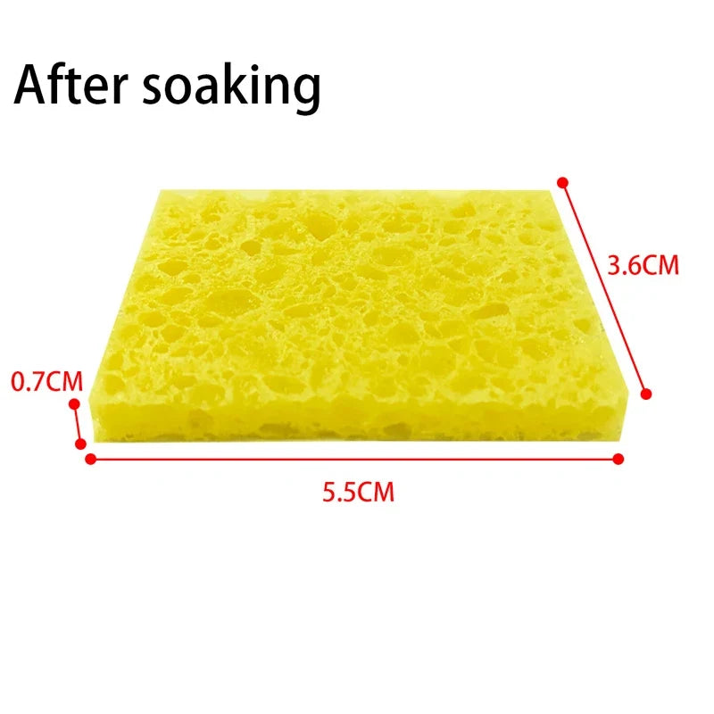 Soldering Iron Tip Cleaning Sponge – Yellow 5×3.5cm Soldering Accessory Qme
